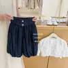 ¡Limón Salado SevenOriginal! Conjunto súper lindo para niñas, nuevo estilo de otoño, camisa de encaje de manga larga para niños y pantalones con volantes