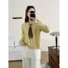 Suéter de Tricô Trançado Macio e Fofo Estilo Preguiçoso Novo Outono/Inverno 2026 para Mulheres Cardigã Top de Tricô com Fita Solta Suave Tendência