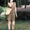 Moda Suit Estilo Old Money para Mulheres, Conjunto de Duas Peças Casual para o Dia a Dia, Colete sem Mangas Vintage de Alta Qualidade e Shorts de Verão