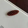 Pinza de Cocodrilo con Lunares Blancos y Negros para Mujer, Pinza Ovalada Versátil para Flequillo, Lindo Pasador de Acetato Accesorio para el Cabello