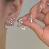Brinco de Clipe para Orelha Zircônia Laço Starburst Design de Nicho Feminino Brincos de Moda Temperamento Mais Fácil de Combinar Sem Furo Clipe de Orelha Repelente de Mosquitos