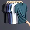 2026 Verão Outdoor Secagem Rápida Roupa Seda de Gelo Camiseta de Manga Curta Masculina Roupa Fitness Elástica Respirável Casual Corrida Roupa Esportiva