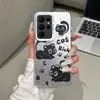 Adecuado para Samsung S23Fe Funda de Teléfono para Niñas Pintada a Mano Simple Gato Negro A52 Dibujos Animados A13 Nicho Gama Alta A05S