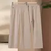 Calça Mom Estilo Novo, Calça de Verão Fina de Perna Larga para Mulheres de Meia-Idade, Cintura Elástica, Calça Casual de Caimento Solto para Mulheres de Meia-Idade e Idosas