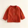 Jaquetas Infantis de Primavera e Outono para Meninos e Meninas, Cardigans Lisos Tendência Estilo Japonês e Coreano para Bebês e Crianças Pequenas, Cardigans Finos de Verão para Ar Condicionado