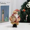 Novo Tecido de Desenho Animado Pelúcia Boneco Papai Noel em Pé Pingente Decorações de Natal Enfeites de Mesa