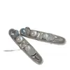 Corazón de Diamante Azul~Clip para el Cabello con Perlas de Pedrería Geométrica Irregular Plata Moda Clip para Flequillo Lateral Pinza de Pato
