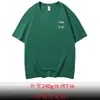 Camiseta transfronteiriça de algodão penteado pesado 240 gramas gola redonda manga curta estampa fixa logotipo camisa publicitária macacão roupa de grupo