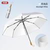 Paraguas de Doble Capa Plata Titanio Automático Protección Solar y Protección UV Plegable para Sol y Lluvia de Doble Uso para Mujer y Hombre Cubierta Solar Paraguas Upf50