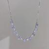 Novo Colar Curto Irregular Super Fada Luxo Diamante Quadrado Zircônia Roxa Exquisito Corrente de Clavícula Acessórios de Alto Padrão