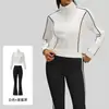 Conjunto Deportivo Casual Juyitang 2026 para Mujer, Corte Holgado, Rayas de Contraste de Color, Conjunto de Dos Piezas para Ciclismo al Aire Libre y Yoga