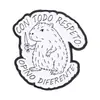 Broche Metálico com Citações de Animais Gato com Faca Capivara Desenho Simples Preto e Branco Insígnia Pin Acessórios