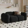 Sofá Doble Pequeño Negro Apartamento Bloque de Tofu Malvavisco Dormitorio Área de Descanso Recepción Salón de Belleza Tienda de Ropa para Mujer