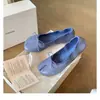 ¡En stock y se envía inmediatamente! Zapatos de verano para mujer estilo mamá uva con lazo, punta abierta poco profunda, tacón bajo tipo pezuña de cerdo, zapatos casuales para ir al trabajo