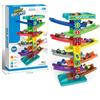 Comércio Exterior Crianças Carrinho de Trilho Deslizante Montável Carrinho Ejetor Brinquedo Caixa Portátil DIY Brinquedo de Estacionamento Modelo de Carro