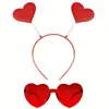 Diadema de Moda Ins de Celebridad de Internet Europea y Americana Diadema Roja de Lentejuelas con Forma de Corazón de Seda Accesorios para el Cabello de Fiesta Cumpleaños