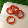 Anel de Banda de Ágata Natural, Anel de Corrida de Mão, Anel de Banda de Calcedônia de Jade, Joias Atacado da Moda