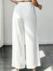 Elegantes pantalones largos de pierna ancha para mujer en tejido de trama, adecuados para ocasiones formales, pantalones para mujer para todas las estaciones
