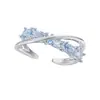 Anillos Brillantes Modernos y Elegantes para Mujer, Lujo Ligero Creativo Celebridad de Internet Exquisitos Anillos Abiertos con un Toque de Alta Gama, Anillos para el Dedo Índice
