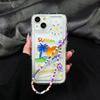 Funda para iPhone 14 Pro Max con diseño de atardecer de verano y pulsera de 13 pulgadas con diseño de amor para Apple 15