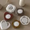 Molde de Silicona para Velas, Portavelas, Almacenamiento de Yeso, Recorte Redondo, Cuadrado, Corazón, Flor, Estrella de Cinco Puntas