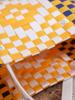 Bolsa de Mão Simples e Estilosa, Bolsa Tote de Grande Capacidade em Plástico Trançado, Bolsa Cesta com Padrão Xadrez, Bolsa de Mão, Portátil para o Outono
