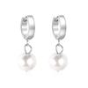 Pendientes Exquisitos Japoneses y Coreanos Pendientes de Perla Redonda Forma de Gota Pendientes de Moda Creativos Pendientes de Acero Inoxidable Pendientes para Mujer Fabricantes Mayorista