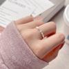 Anillo de diamantes de colores en plata esterlina S925 para mujer, diseño de nicho mate simple, personalidad, anillo abierto de moda, joyería que combina con todo.