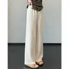 Pantalones de Lino con Tela Personalizada, Estilo Relajado, Cintura Elástica, Pantalones de Pierna Ancha, Pantalones Casuales Fluidos y Adelgazantes para Mujer, Verano Y0625S
