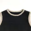 2026 Nuevo Estilo Otoño Suéter Casual Infantil Estilo Coreano Rayado Bloque de Color Cuello Redondo Tejido Chaleco para Niños