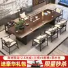 Conjunto de Mesa de Chá de Madeira Maciça para Uso Doméstico, Combinação de Mesa de Chá para Sala de Estar, Mesa de Chá Kung Fu para Recepção de Escritório, Mesa de Chá Grande de Madeira Maciça