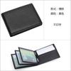 Funda para licencia de conducir de vehículo motorizado de piel de vaca de primera capa, cuero genuino de alta calidad, clip para identificación de conducción, tarjetero doble de hojas sueltas, clip para licencia de conducir