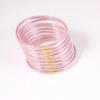 Pulsera de polvo dorado con tubo de silicona de PVC, gran oferta de Amazon, brazaletes de gelatina, pulsera transfronteriza para mujer, 9 piezas en un grupo