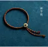 Plata S925 Buda de Navidad Cuerda de Colores Cuerda Roja Pulsera Nudo de Diamante de Nueve Cuerdas del Tíbet Cuerda de Mano Tejida a Mano Cuerda de Cinco Colores