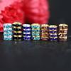 Anel de Strass Espaçador de Junta de Prata Tibetana Contas de Micro Diamante Cor Material para Joias DIY Contas Soltas Acessórios para Pulseira Colar