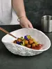 Novo Prato Grande de Sopa de Peixe Cozido de Luxo, Louça de Hotel, Prato de Concha com Padrão de Rocha, Cerâmica Doméstica