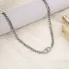 Venta Directa de Fábrica Cadena Cubana Doble D de Acero de Titanio Collar Tendencia Hip-Hop Europea y Americana para Niños Hombres Accesorios