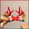 Diadema Luminosa Navideña de Dibujos Animados Pinzas para el Cabello Diadema Dulce Linda de Astas Ambiente Pinzas de Felpa para el Cabello para Niños