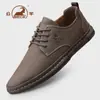 Sapatos Gongyang Sapatos Masculinos 2026 Novo Estilo Sapatos Casuais Masculinos de Couro Couro Genuíno Meia-idade e Idosos Confortáveis para Negócios Sapatos de Pai