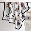 Nueva bufanda Camellia de sarga de seda, gran bufanda cuadrada, chal de viaje con protección solar, bufanda decorativa de 90 cm, bufanda estilo Chanel