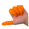 Dedais de látex antiderrapantes para atacado, duráveis e antiestáticos, com pontos texturizados e antiderrapantes, e dedais laranjas espessos