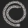 Corrente Cubana de Figura de Oito com Zircônia Totalmente Cravejada de Diamantes Europeia e Americana Transfronteiriça 15mm Colar Masculino Joia Hip-Hop de Nicho de Luxo Leve Personalizado