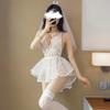 Variedad de vestido de novia para boda conjunto de vestido de novia uniforme de boda chica sexy vestido de tirantes talla grande encaje pijama tentación para mujer