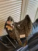 Bolsa Retro Estampado Leopardo Estilo Perezoso Otoño Invierno Gran Capacidad Cruzada Tipo Bollo Bolso de Hombro para Viajes al Trabajo con Sensación de Alta Gama