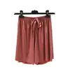 Shorts de pijama de seda helada para mujer, versátiles, para estar en casa, adelgazantes, holgados, talla grande, color liso, finos, verano, pantalones casuales, frescos, casuales