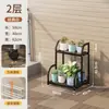 Suporte de flores Sala de estar De chão Varanda Prateleira de armazenamento Suporte para vaso de flores Ferro forjado Interno Multicamadas Móvel Suporte de flores para plantas verdes