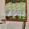Cortina curta com ilhós estampada, cortina estilo alemão, cortina pequena, cortina curta estilo country americano, meia cortina decorativa para cozinha, cortina de renda estampada para armário