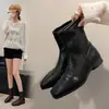 ¡Versión de piel de oveja! Colección otoño 2026 para mujer de botines con tacón oculto, con una elegante estética francesa, un diseño retro y un efecto adelgazante