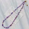 Conjunto de Pulseira, Colar e Corrente de Clavícula com Design de Ametista Natural Cristalina de Alta Qualidade