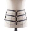 Factory Outlet Couro Bundle Cinto Feminino Boate Sexy Hollow Roupas Preto Sexy Bundle Cintura Corrente